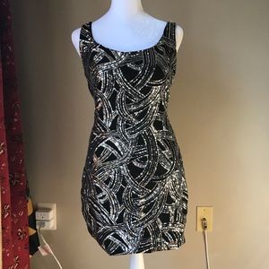 Black Lily Rose Sequined Mini Dress, small